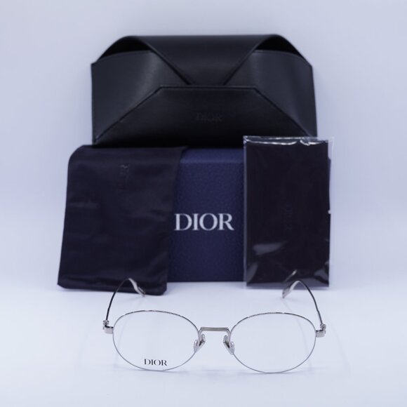 Dior NEODIORO R2U F000 Oval Eyeglasses 52mm - Shiny Palladium - Picture 2 of 9